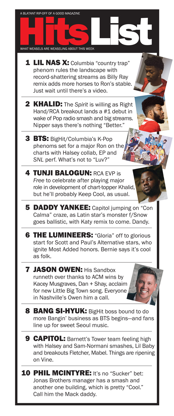 GAME OF HITS LIST